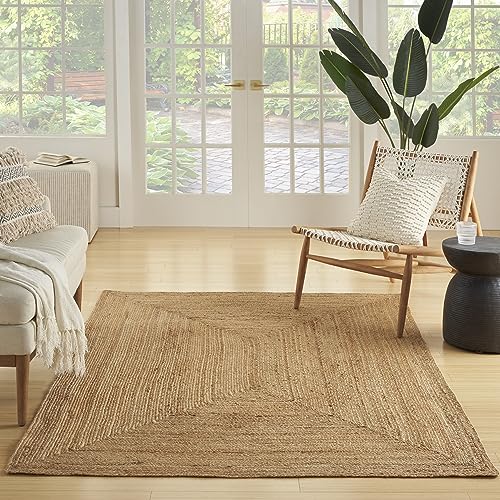 Tapete rectangular de yute natural 5' x 7' Nourison miniatura 5