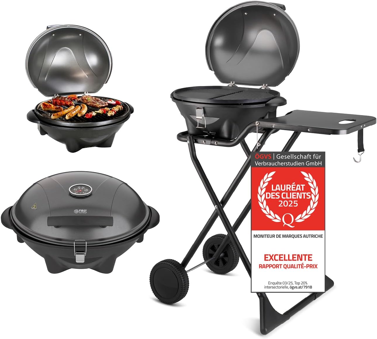 Barbecue électrique 2 en 1 - 2 400 W - Barbecue électrique pour balcon ...