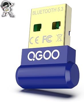 USB Bluetooth Adapter for PC - QGOO Bluetooth Dongle 5.3 EDR, Wireless Receiver for Desktop Computer Laptop Windows 8.1/10/11blue-103