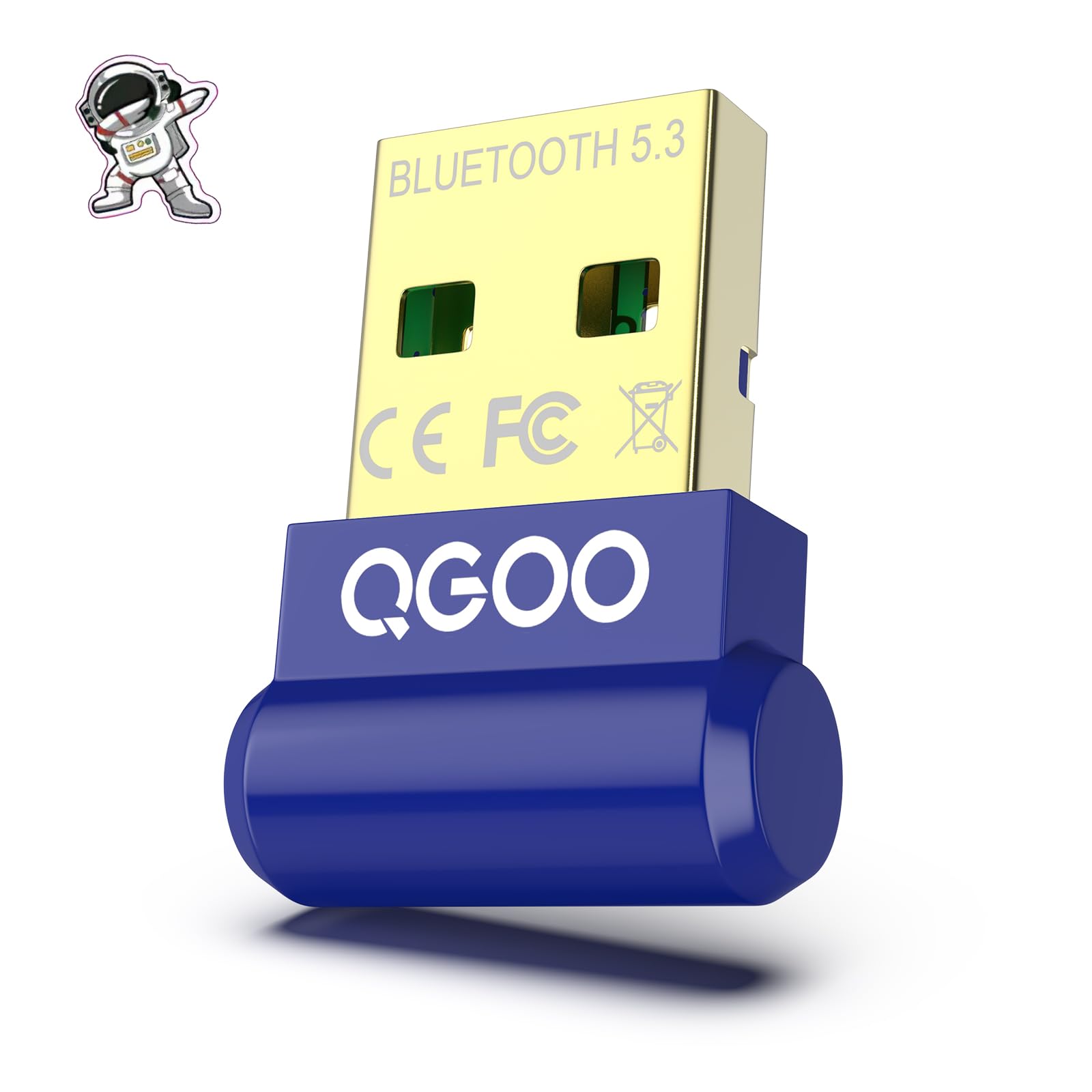 USB Bluetooth Adapter for PC - QGOO Bluetooth Dongle 5.3 EDR, Wireless Bluetooth Receiver for Desktop Computer Laptop Bluetooth Windows 8.1/10/11?blue-103?