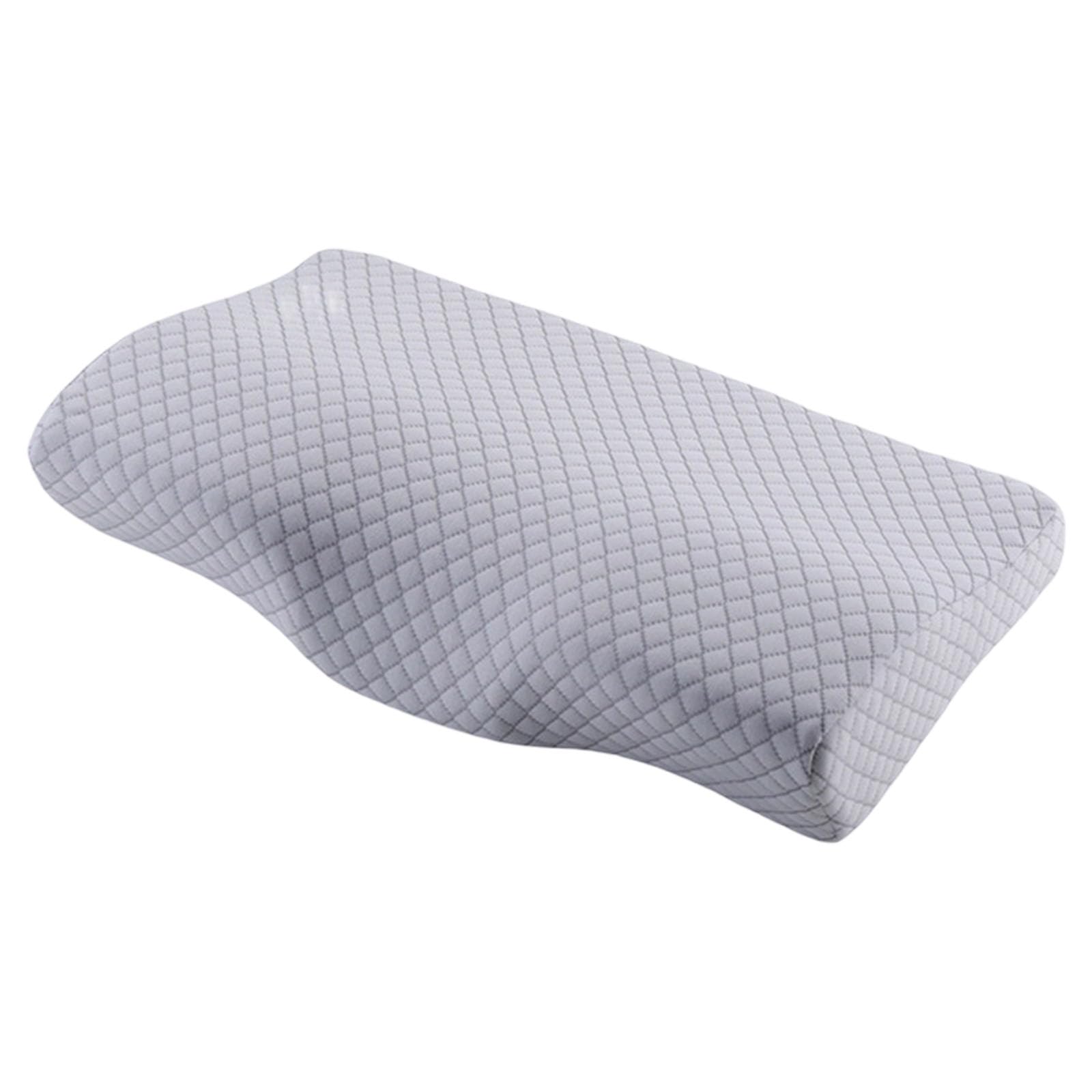 HDOYTXXM Ergonomic Contoured Memory Foam Pillow with Neck and Breathable Fiber Cover Ergonomic Butterfly Shape Sleep Removable Washable Pillowcase
