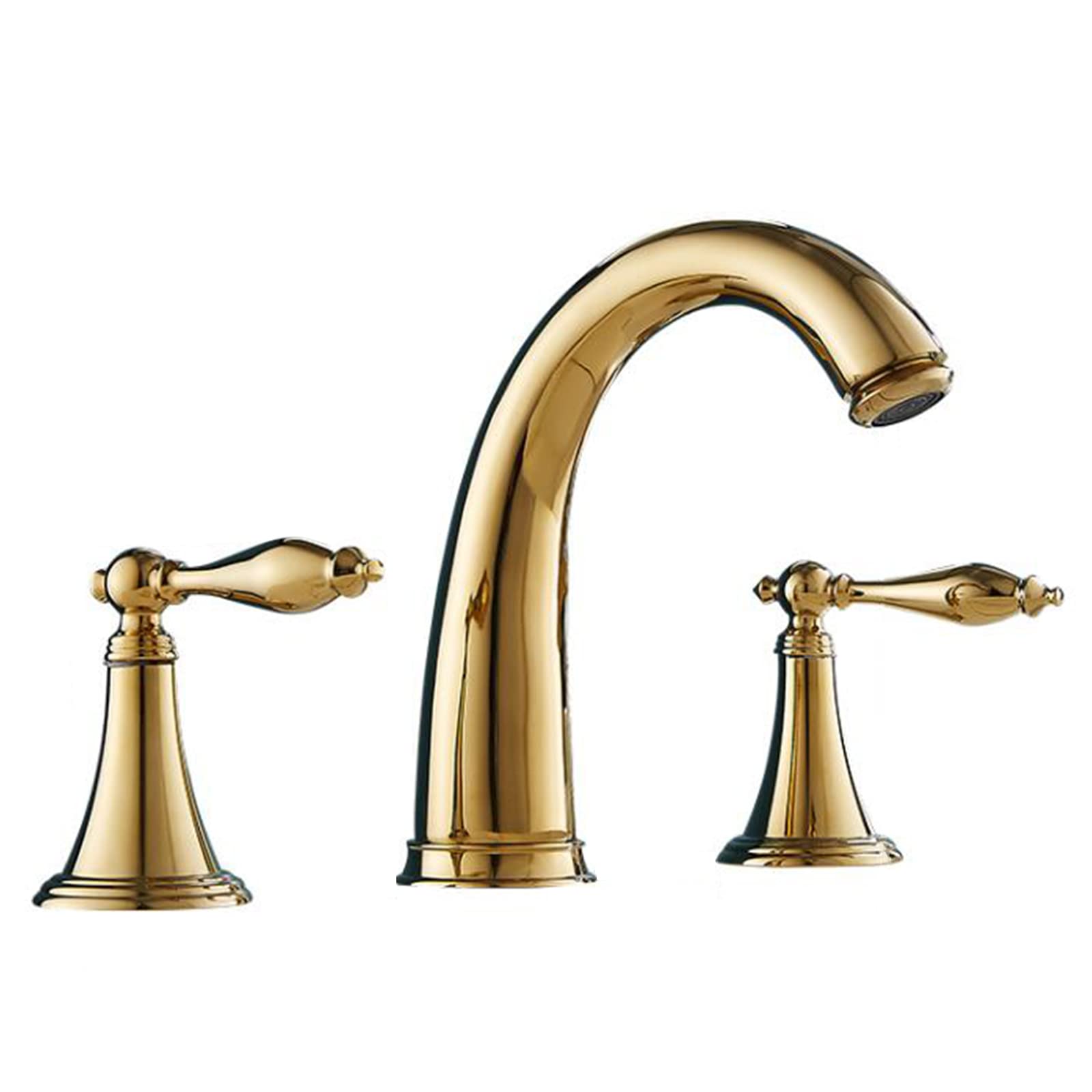 COSZWQDP 3 Hole Basin faucets Bathroom Mixer Faucet Gold Brass Cold and Hot Water