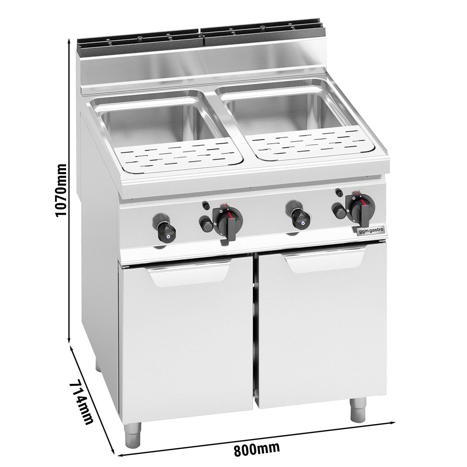 GGM Gastro | GNB879E | Gas Nudelkocher - 60 Liter - 20 kW