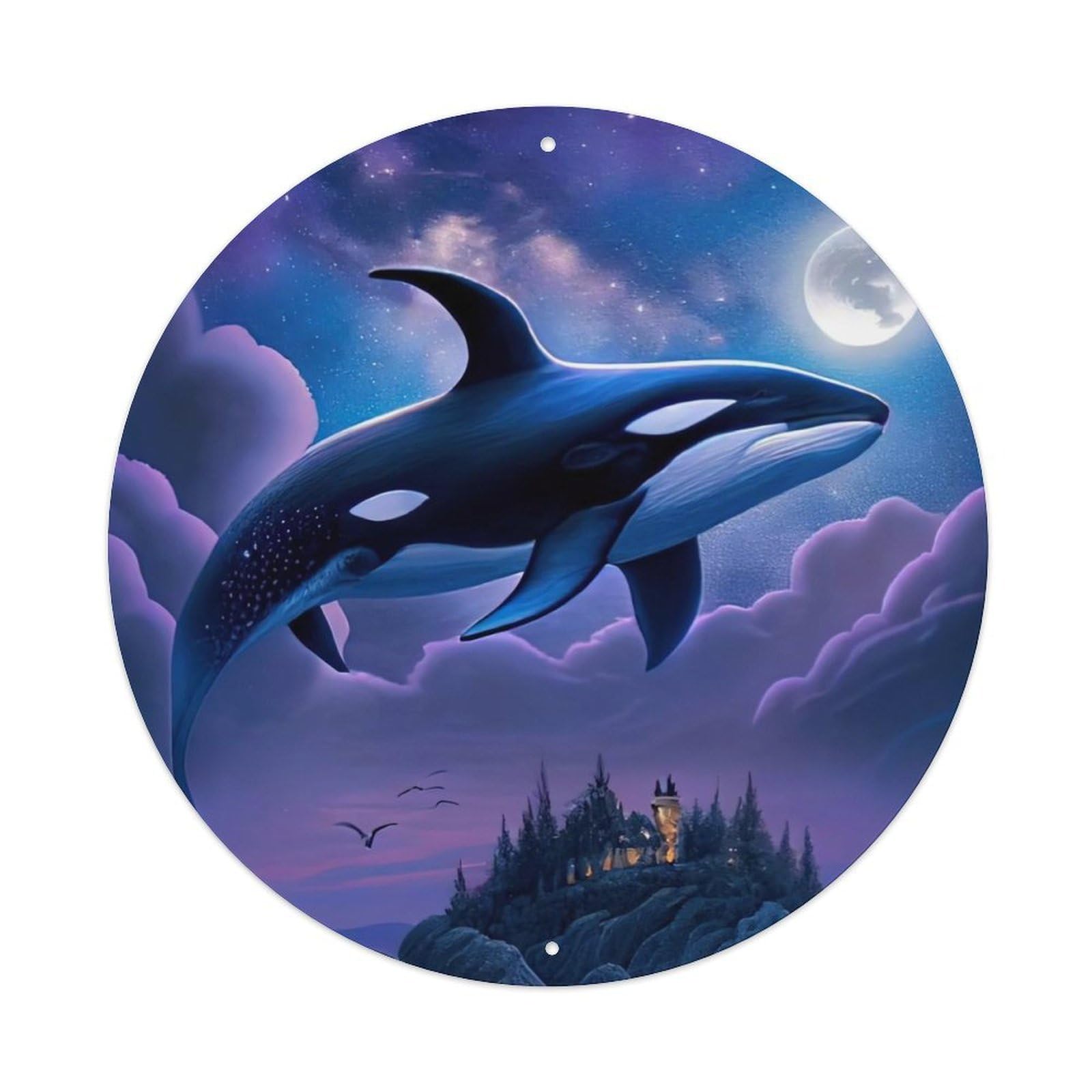 Animal Artwork Jumping Killer Whale Metal Tin Sign