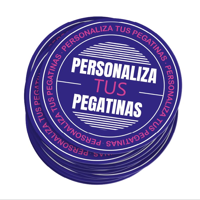 Pegatinas Personalizadas Redondas en Vinilo UV – Etiquetas Adhesivas Resistentes al Agua y al Sol – Ideal para Logo de Empresa, Packaging, Regalos, Cumpleaños, Boda, Bautizo y Comunion (5cm ø)