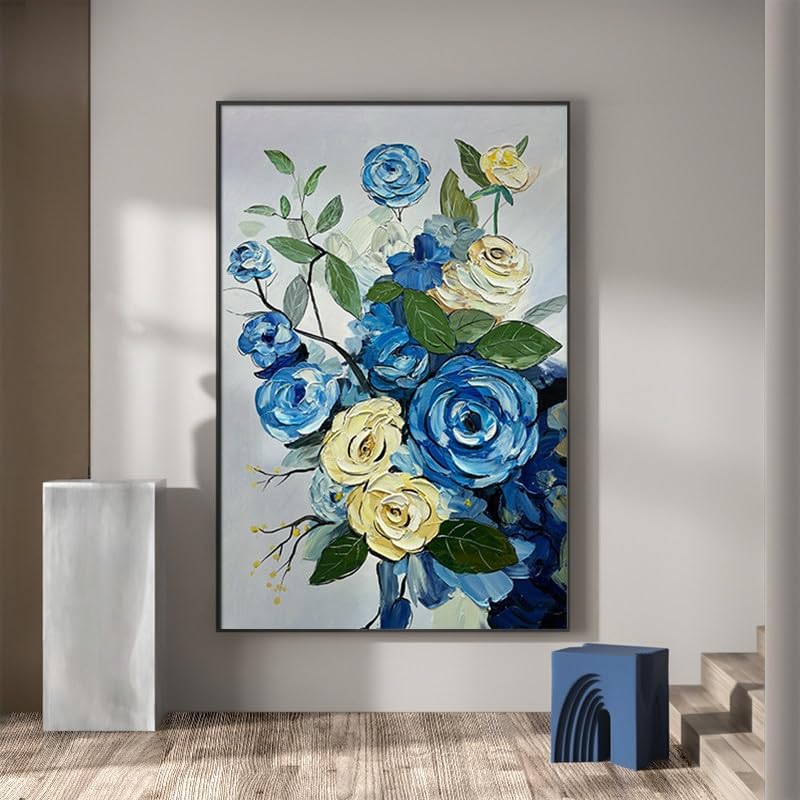 Tableau moderne sur toile rose bleue pour rompre la monotonie d'un mur