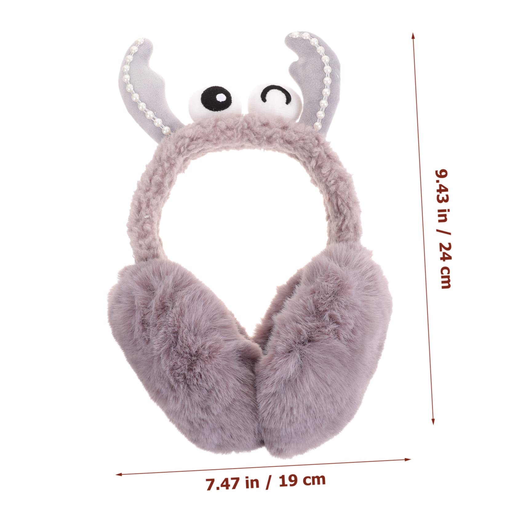 FRCOLOR Winter Ear Muffs for Women Men Fuzzy Ear Warmers Cute Crab Design Plush Insulation for Cold Weather present for Family Friends