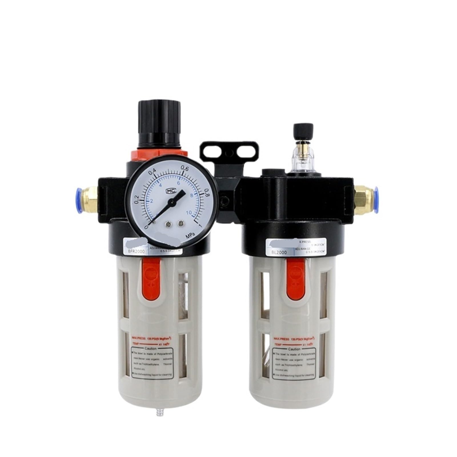 Válvula reguladora de presión Separador de agua y aceite Neumático | Acoplamiento reductor de bomba de aire de filtro BFC4000(S-8mm joint,BFC4000)