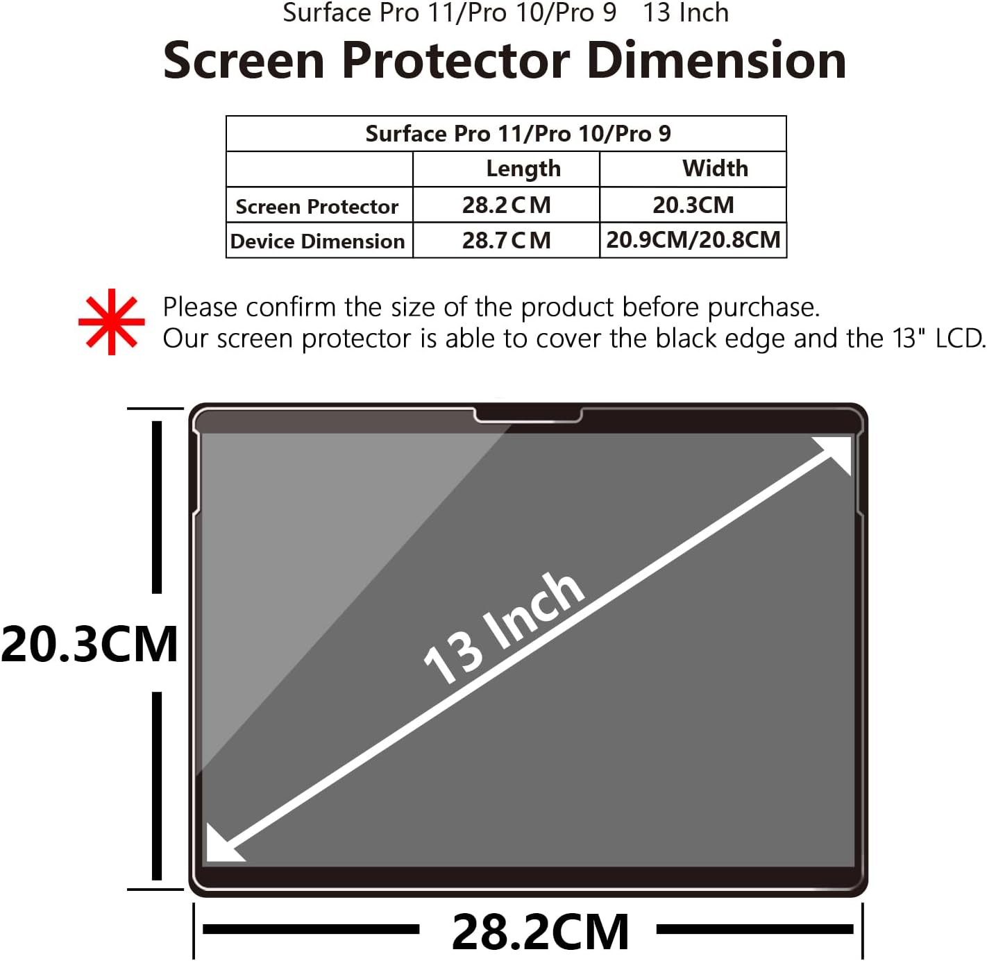 Adeway [2 Pack] Tempered Glass Screen Protector for Microsoft Surface Pro 11 2024 /Surface Pro 9 (13 inch),Extremely Response/Ultra Clear Tempered Glass