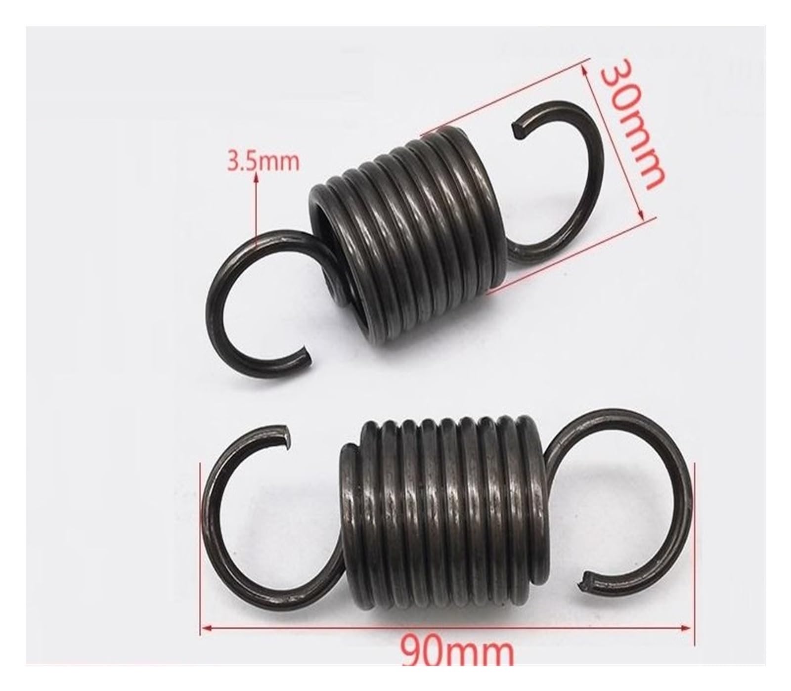 Zugfedern Mit Haken Federstahl-Einzelhaken-Spannung, rostfreier Spiralspulen-Rückzug(140mm(2pcs),30MM_3.5MM)