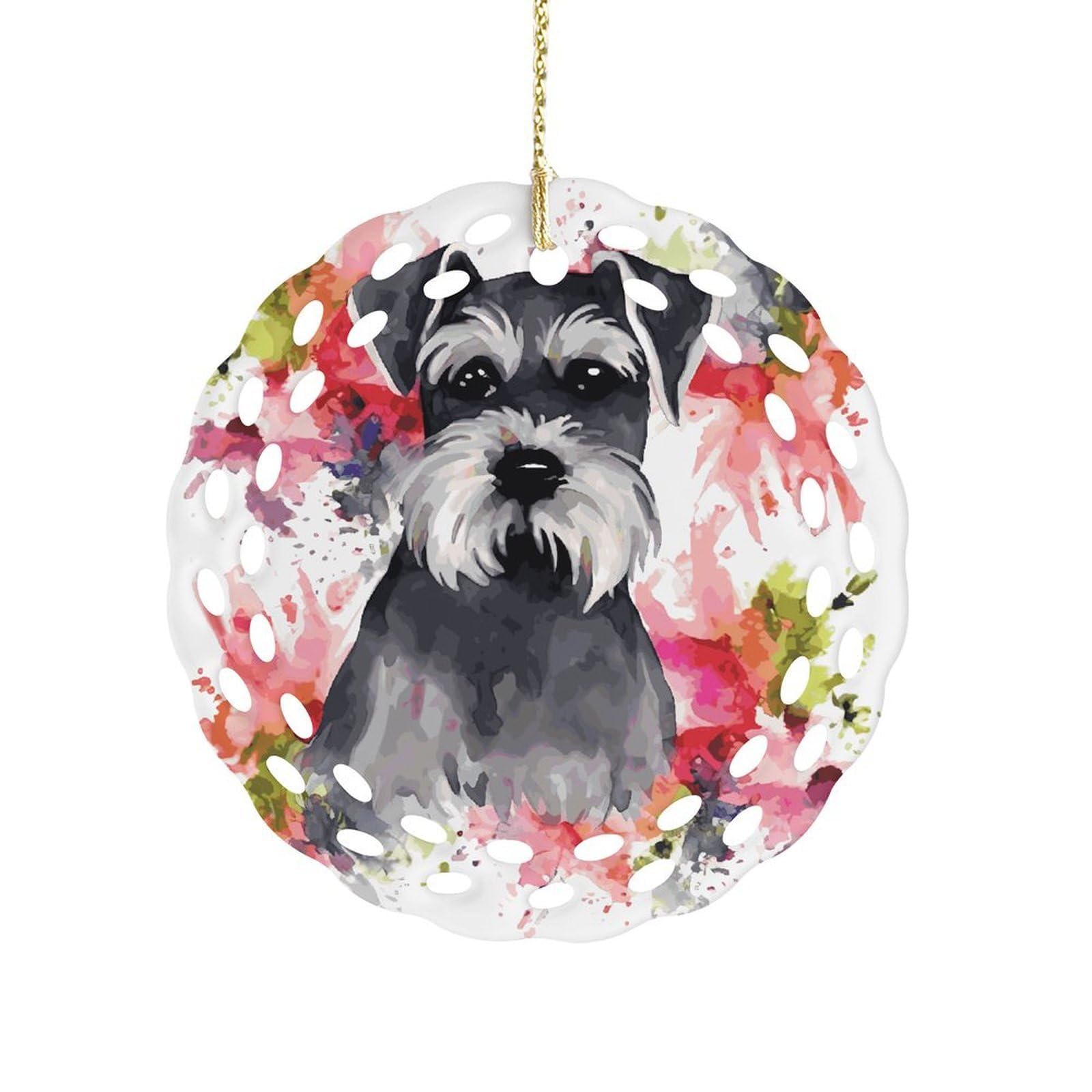 Khauerbc Women's Style Schnauzer Hanging Decorations-3.2 In .Round Ornament For Decorating Shopping Malls, Shops, Homes.holiday Keepsake For Grandma Mothers Birthday.