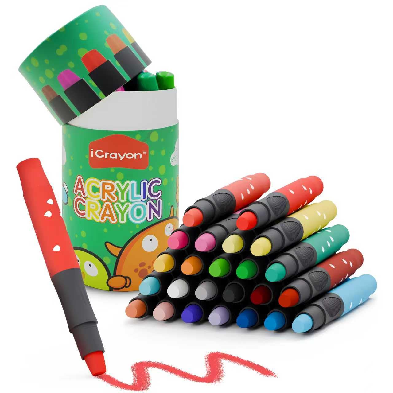 24 Colors Twist Crayons for Toddlers, Silky Travel Crayons for Indoor and Outdoor, Non-Toxic, Quick Drying, Washable, No Mess Coloring Gifts for Boys and Girls