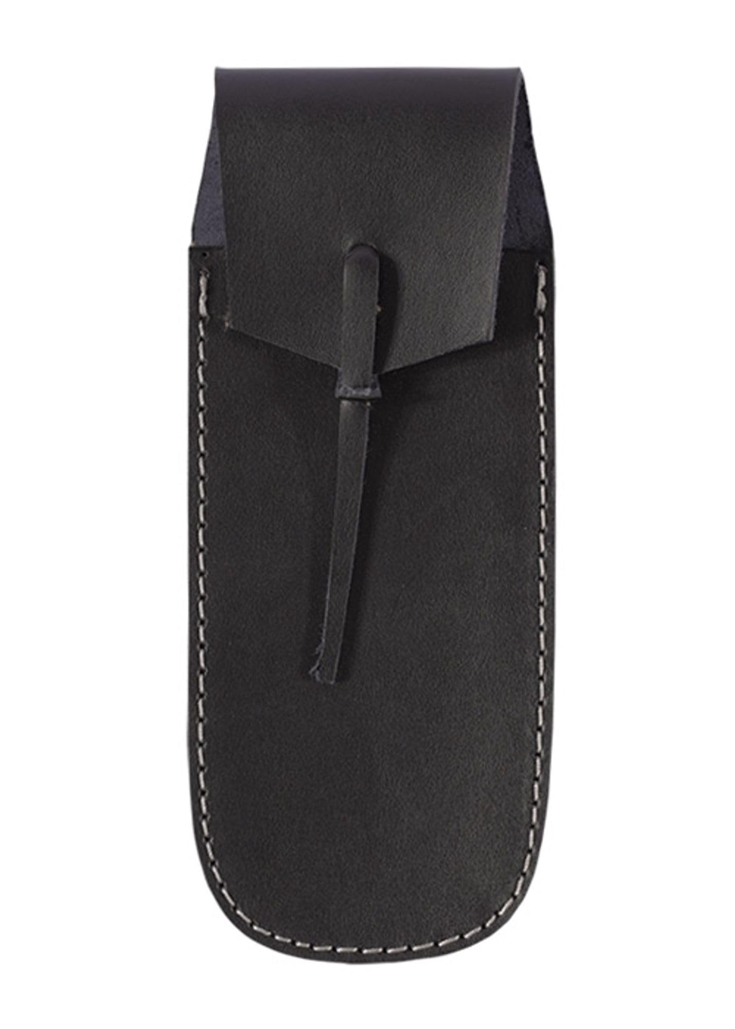 Cubiertos medievales forjados a mano de 4 piezas, con funda de piel: cuchillo, tenedor, cuchara y punzón para comer medieval / vikingo - varios tipos de mangos (con mangos de madera)