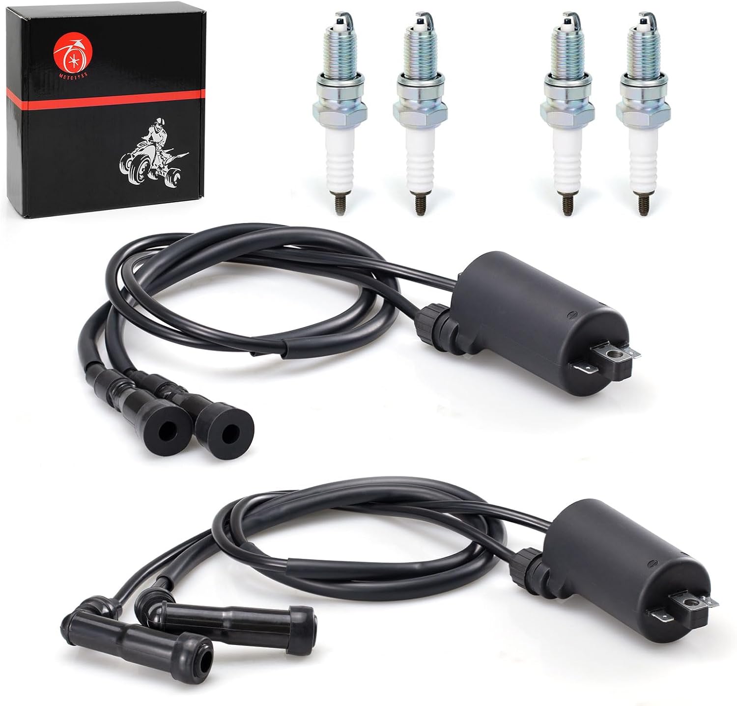 MOTO1988 Ignition Coil Pack & spark plug + Cap For HONDA Goldwing 1100 GL1100 1980 1981 Goldwing 1200 GL1200 1984 1985 1986 1987