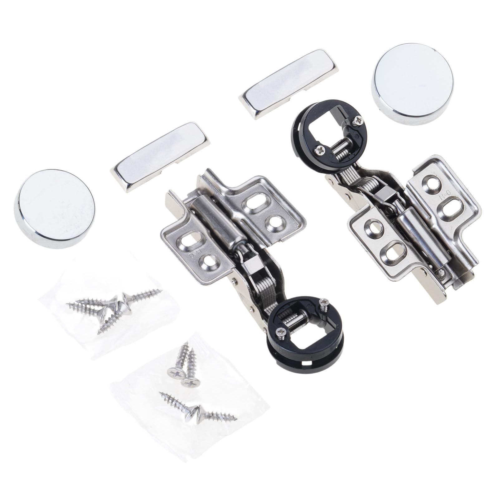 2pack Hydraulic Quiet Closing Hinges for Glass Cabinet Door Durability Cold Rolled Steels Quiet Operations Hydraulic Hinges Glass Door Close Cabinet Steel Construction Smooth Closing Buffer Mechanism