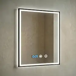 Espelho de Banheiro com Led Moldura Preta 50X70CM