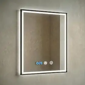 Espelho de Banheiro com Led Moldura Preta 50X70CM
