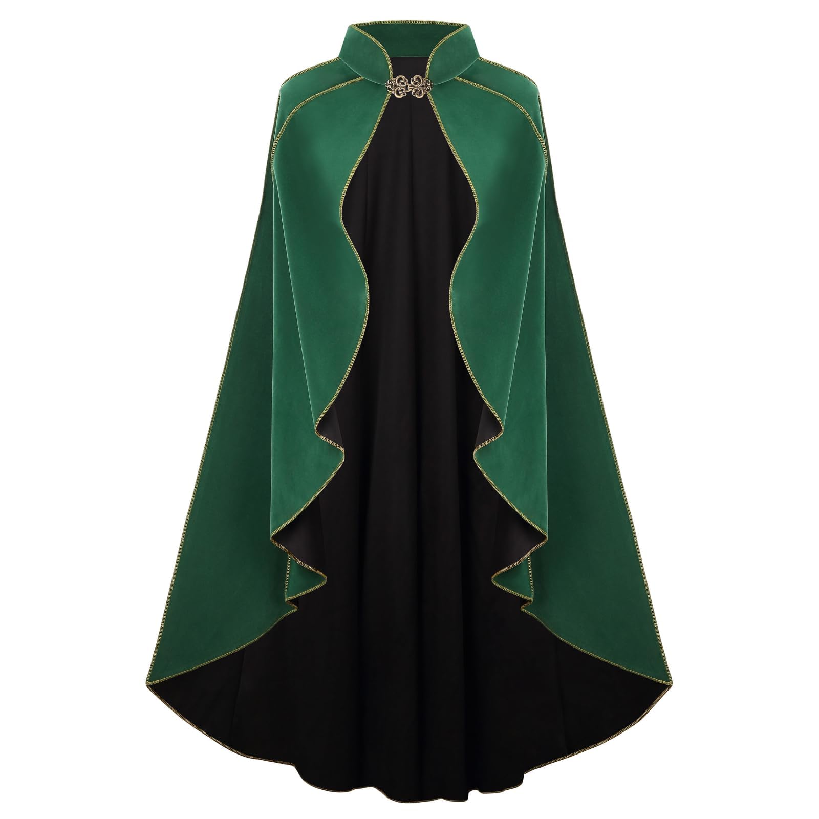 Colorful House Women Medieval Velvet Cape Cloak Stand Collar for Halloween