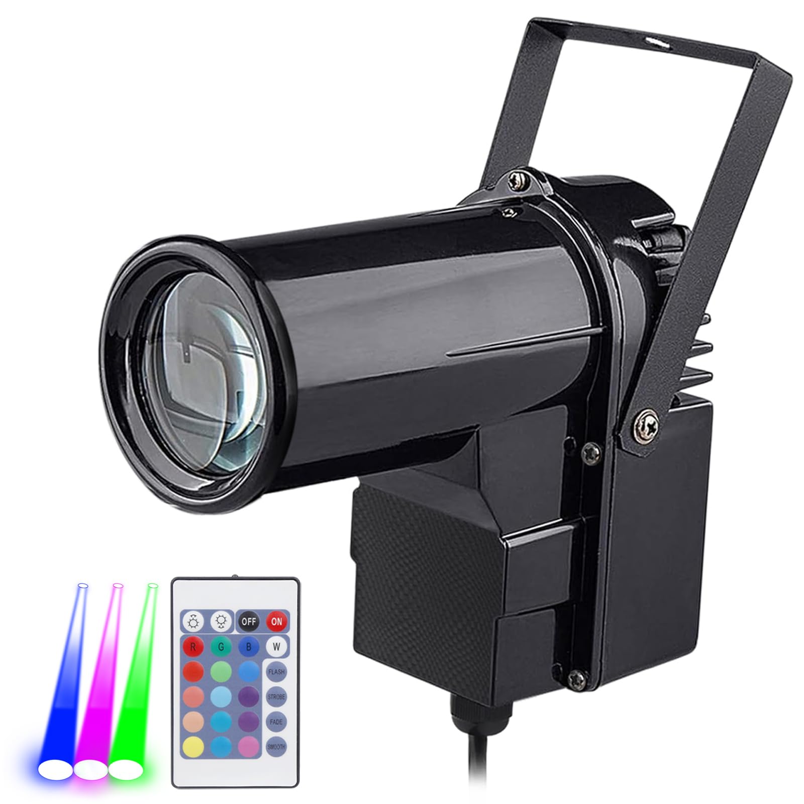 Disco Ball Spotlight, Mini Led RGB Mirror Ball Pin Light, Pequeña luz de punto para juegos de fiesta de la tabla de dardos, Compatible con el control remoto (negro)