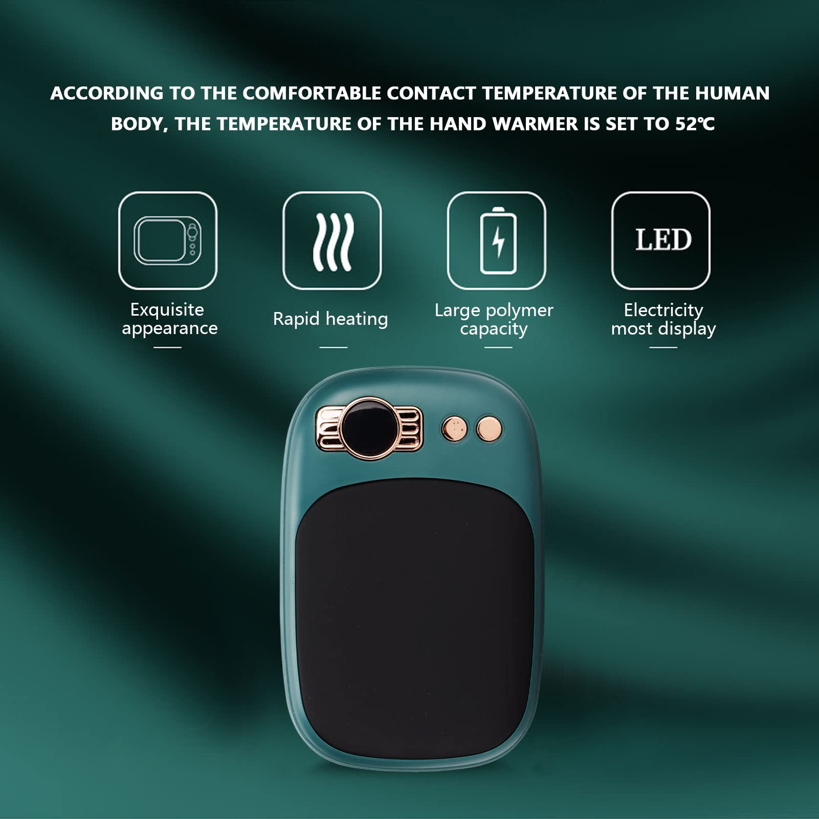 Cocoarm Scaldamani Elettrico Power Bank, 10000mAh Display LED