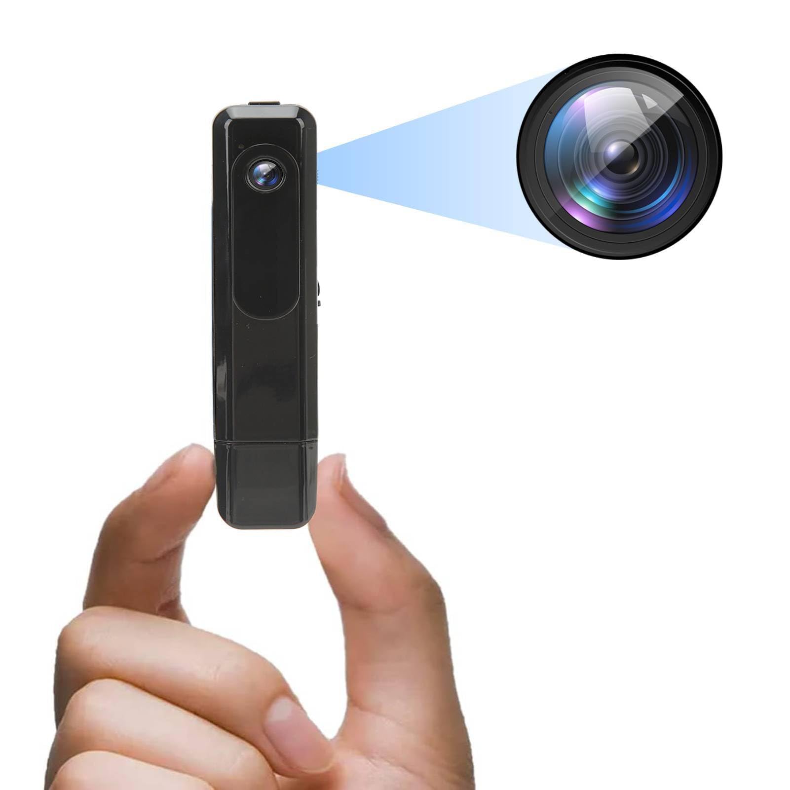 Microcamera Spia 1080p (in Questo 1080p) Portatelo con Voi Fotocamera Registrazione Mini Telecamera,Ricaricabile Indossabile Registrare con Un Ciclo Mini Telecamera Spia,Piccolo Re-Nero 16 GB