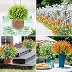 Ouddy Decor 24 Bundles Artificial Flowers for Outdoors, Fake Lavender Flowers Monkey Grass Faux Plastic Plants Shrubs UV Resistant for Porch Garden Window Box Office Home Decorations, Mixed - Image 5