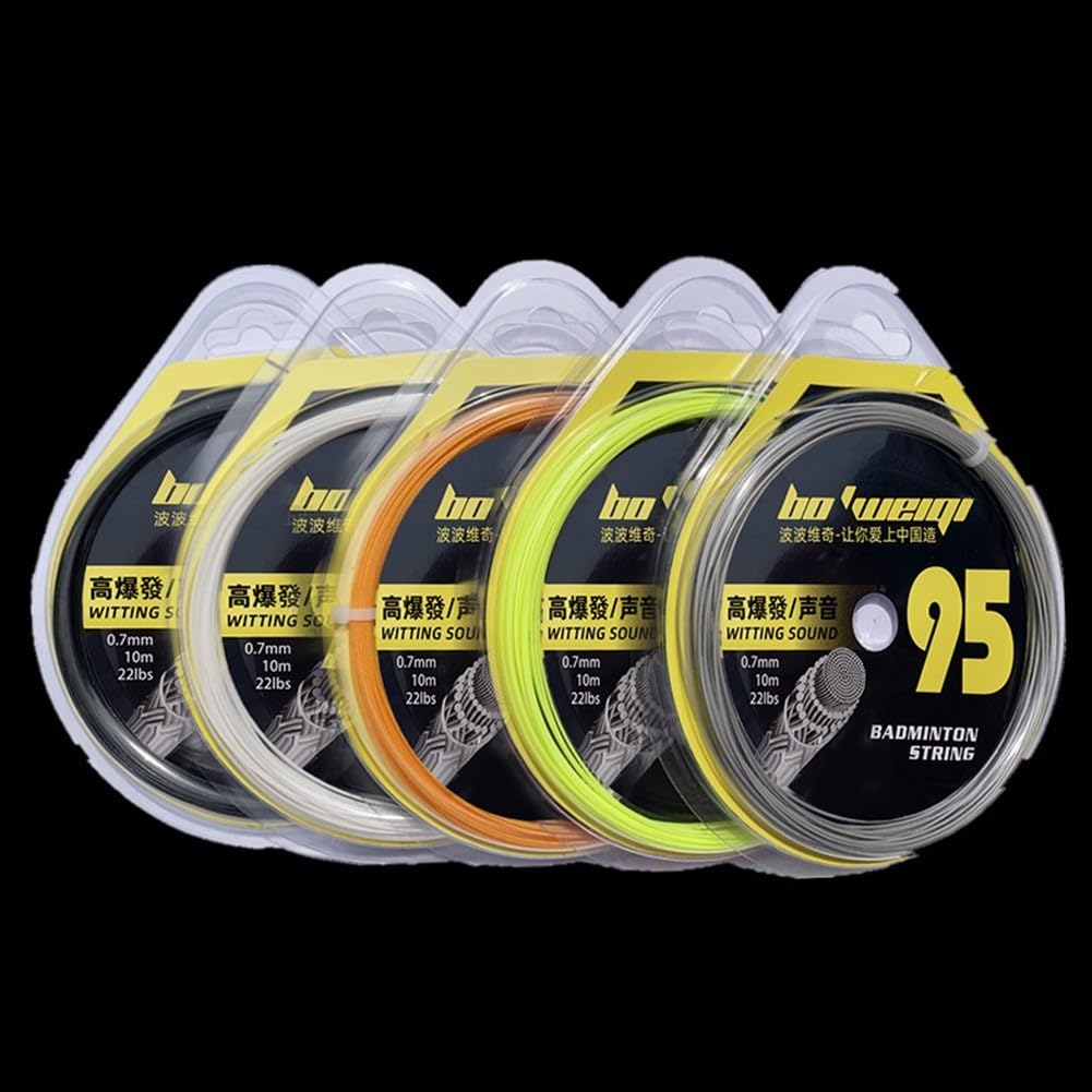 Cuerda de bádminton de 10 m de diámetro de 0,7 mm de diámetro, cuerda de raqueta de nailon de 22 a 28 libras de tensión en varios colores (blanco)