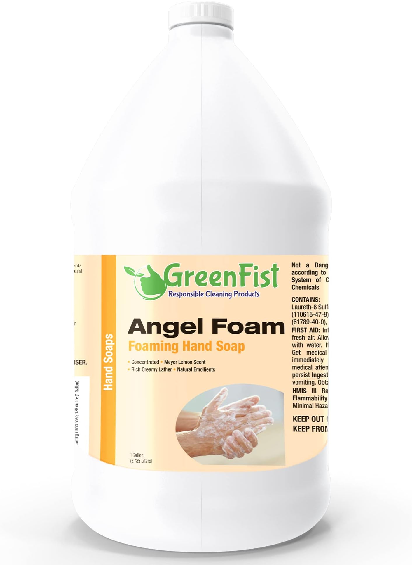 GreenFist Foaming Hand Soap Refills [ Foam Refill ] Gentle-Hand Wash Lemon Scent, 128 ounce (1 Gallon)