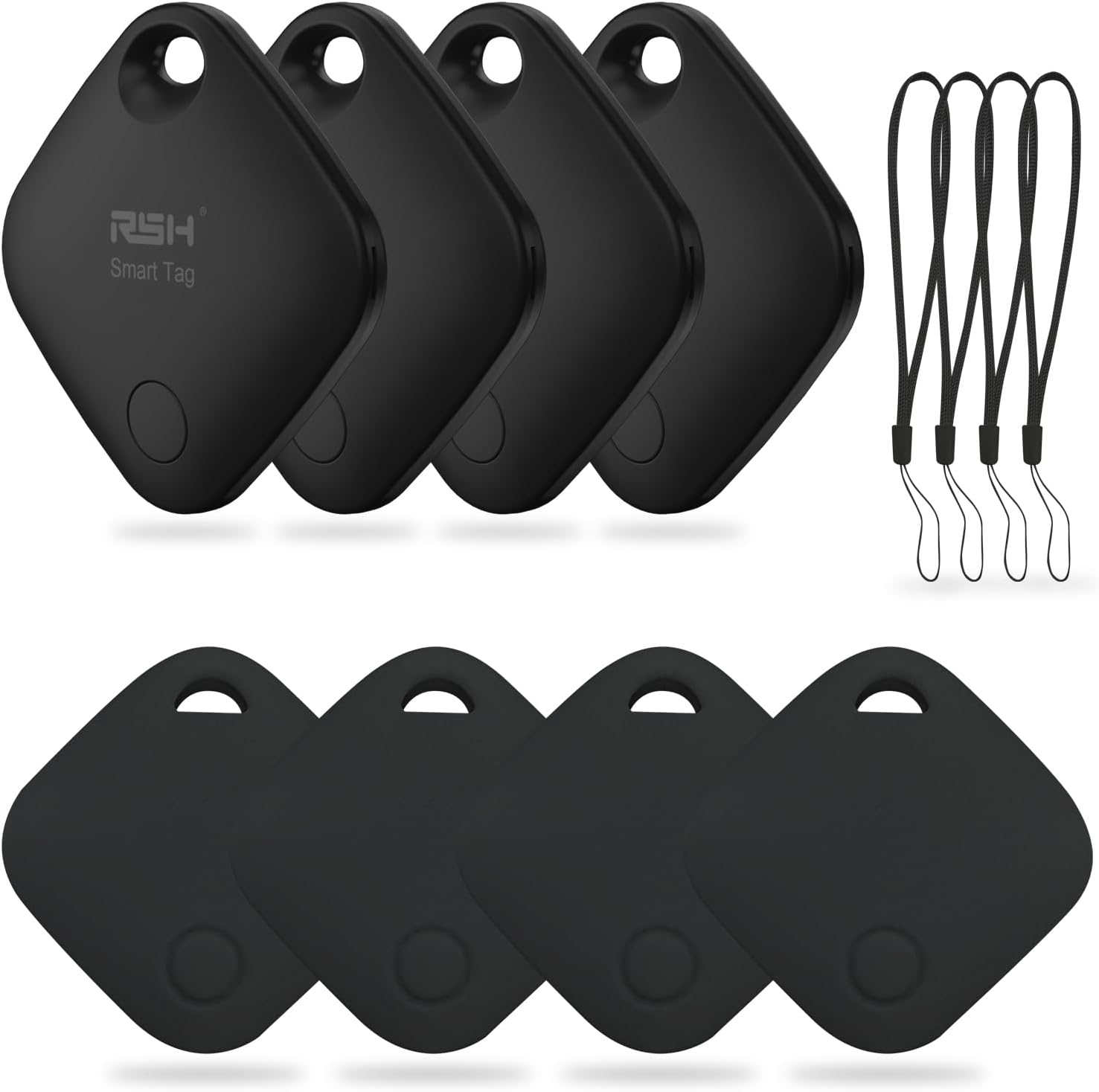 Air Tracker Tag 4 Pack Bluetooth Luggage Tracker tag Locator Works with Apple Find My,Smart Tracker for Suitcase, Bag, Backpack, Wallet,Replaceable Battery Smart tag Item Finder 4pack