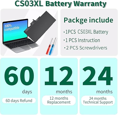 Miniatura 6 de DMKAOLLK CS03XL - Batería para portátil HP EliteBook 840 850 755 745 G3 G4 ZBook 15u G3 G4 Series 800513-001 800231-1C1 800513-001 CS03 CS03046XL
