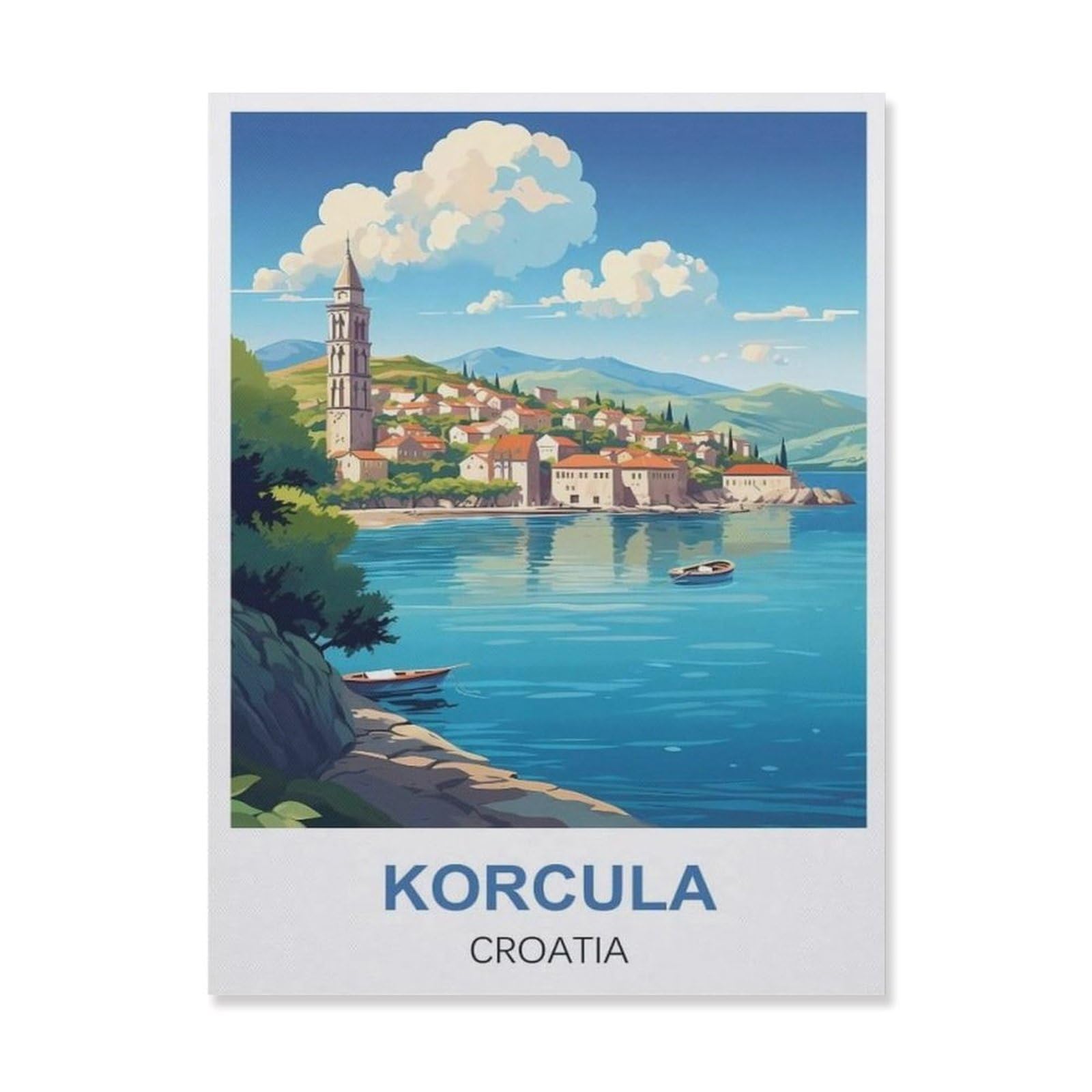 Tin Sign，Korcula Croatia(15x30cm）