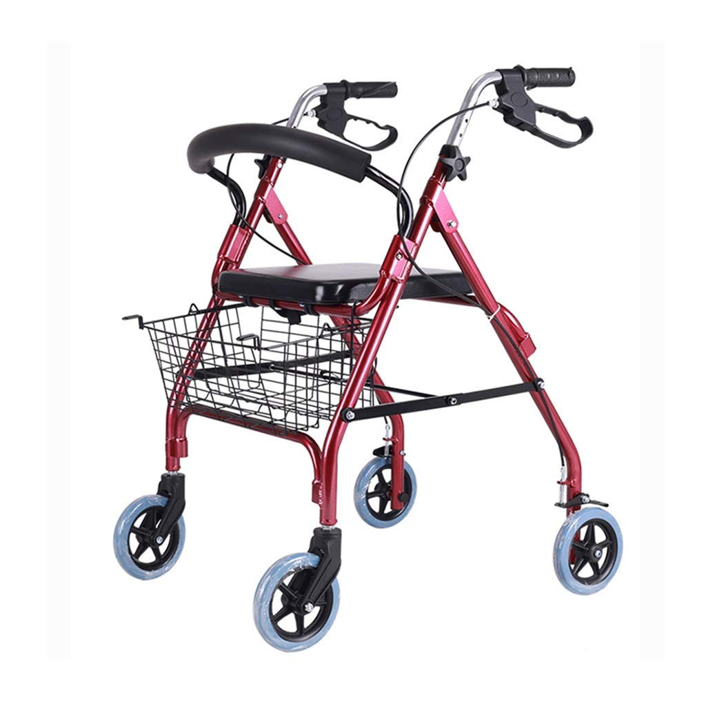Deambulatori Deambulatore Andador Comodo Carrello Pieghevole per Anziani Walker in Lega di Alluminio Multi-Funzione Walker a Quattro Ruote Deambulatore Standard Walkers Comfortable Anniversary