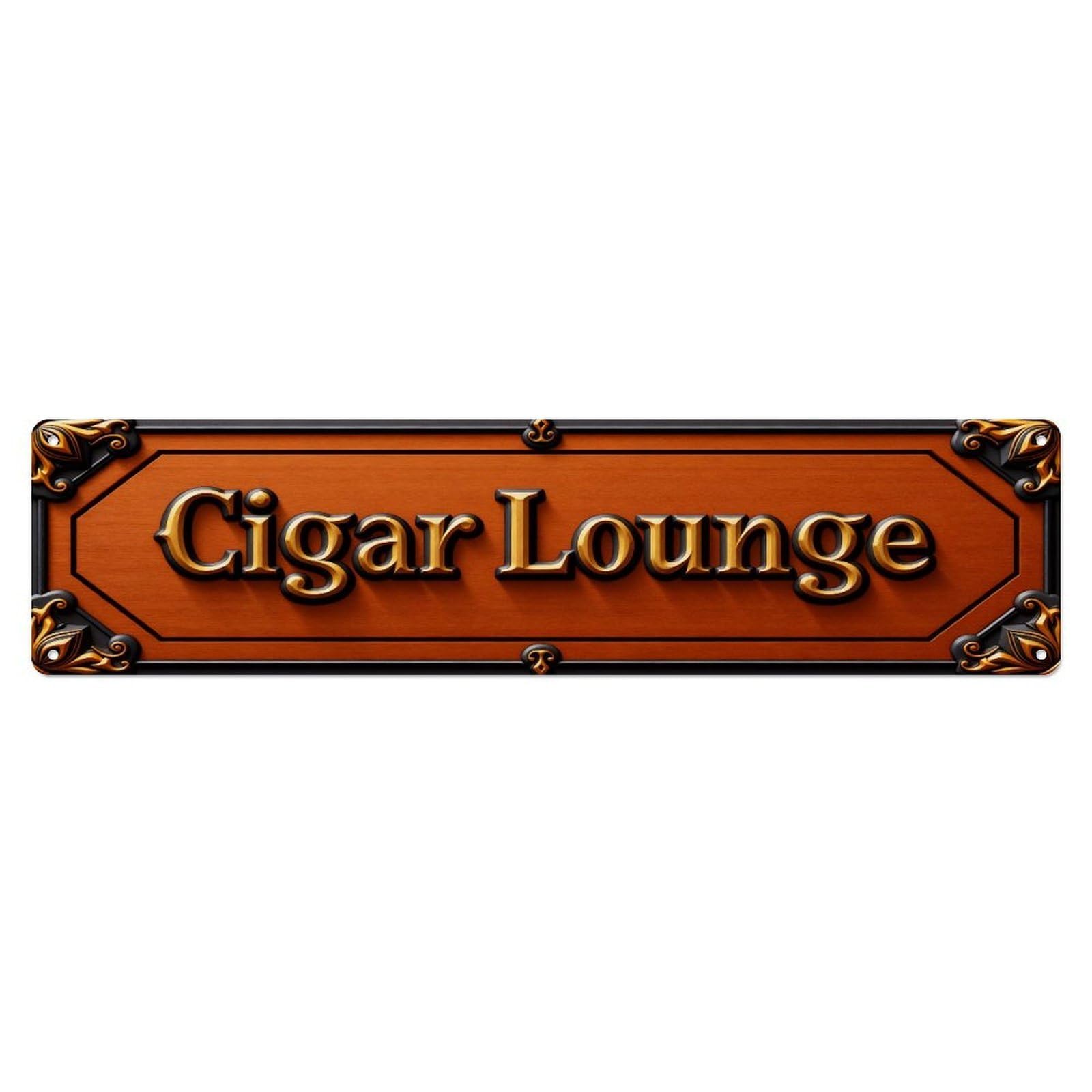 Cigar Lounge Sign Pattern Metal Tin Sign Plaque