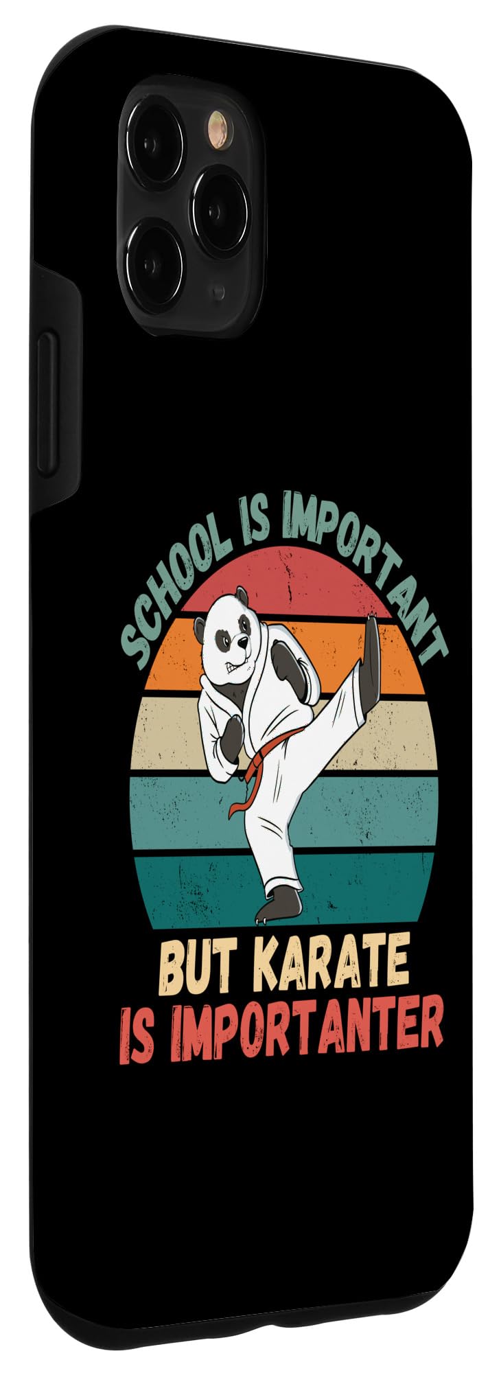 iPhone 11 Pro Max Retro Panda School Is Important Karate Is Importanter Case - Image 3