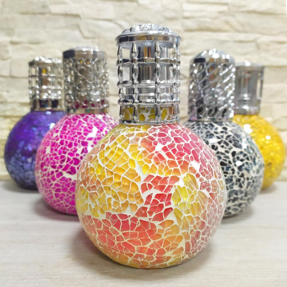 Pack Ahorro Lámpara Catalítica Mosaico Bicolor + Fragancia Aroma Winter Citrus 200ml. Elimina malos olores e impurezas, perfuma y limpia.