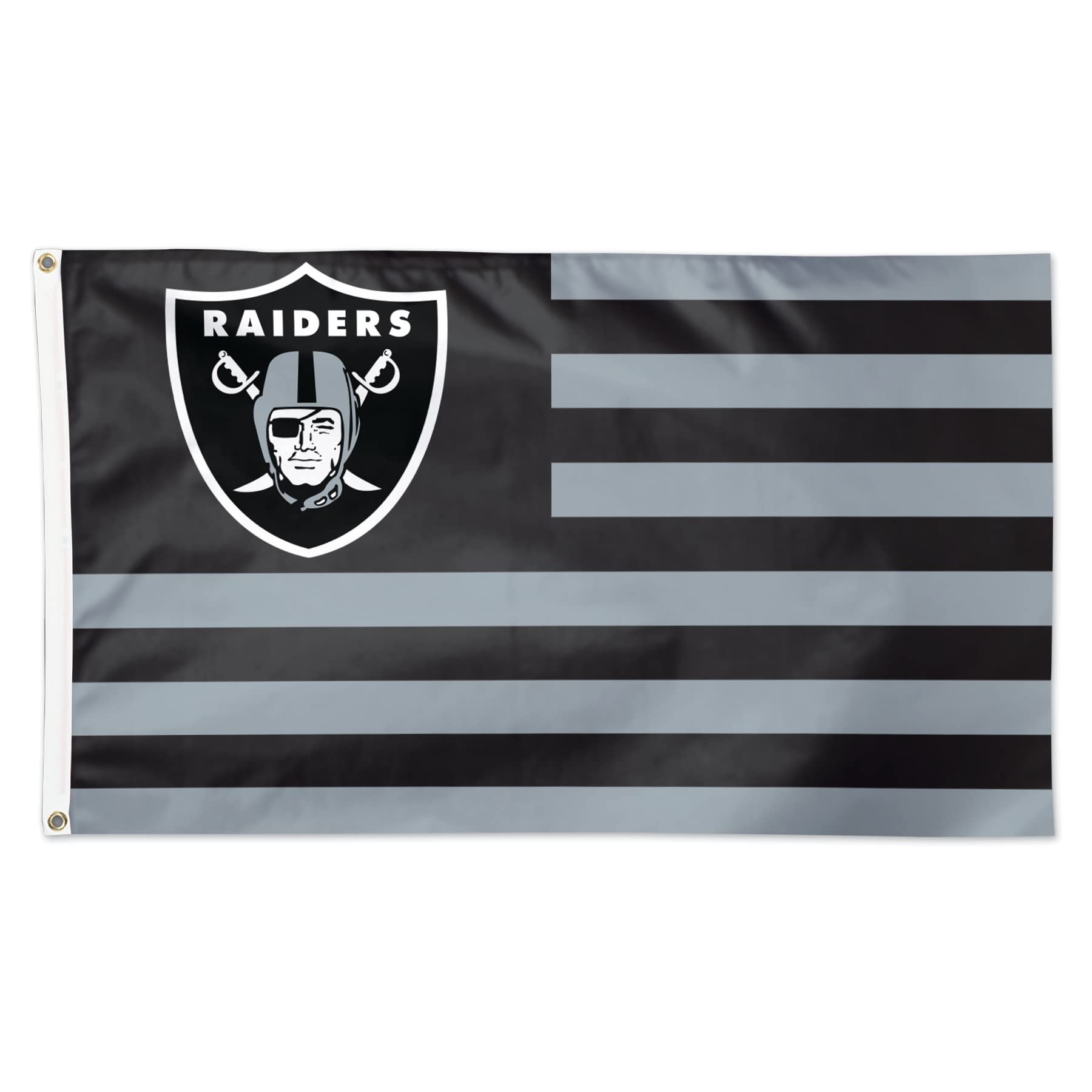 Oakland Raiders Los Angeles Raiders NFL American Flag 3 foot by 5 Foot, Team Colors