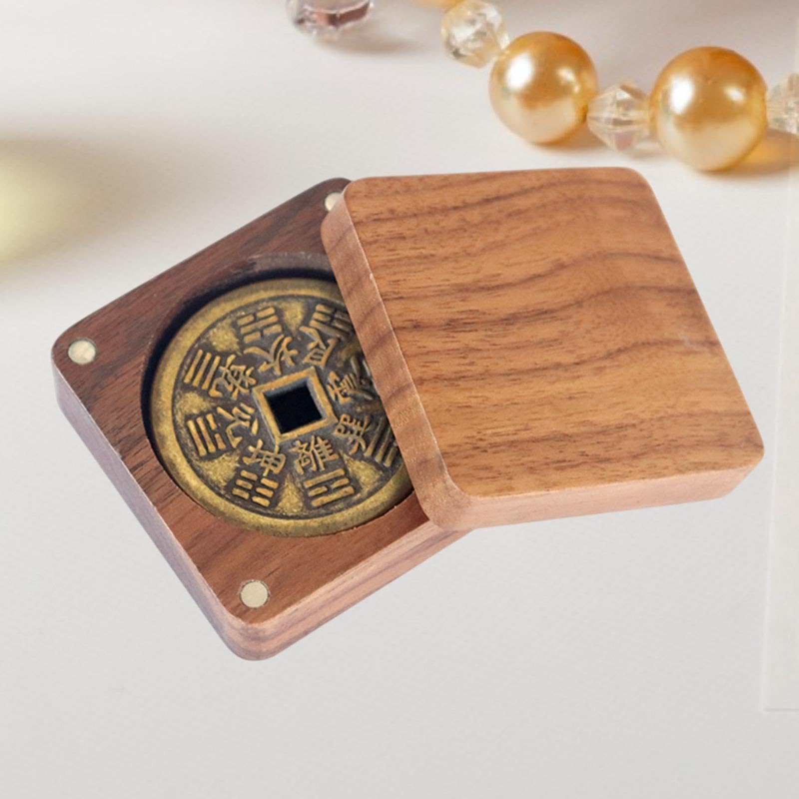 Amazon.co.jp: Generic 木製コインショーケース、記念コイン用防塵保管ケース, 4cmの内径 : ホビー