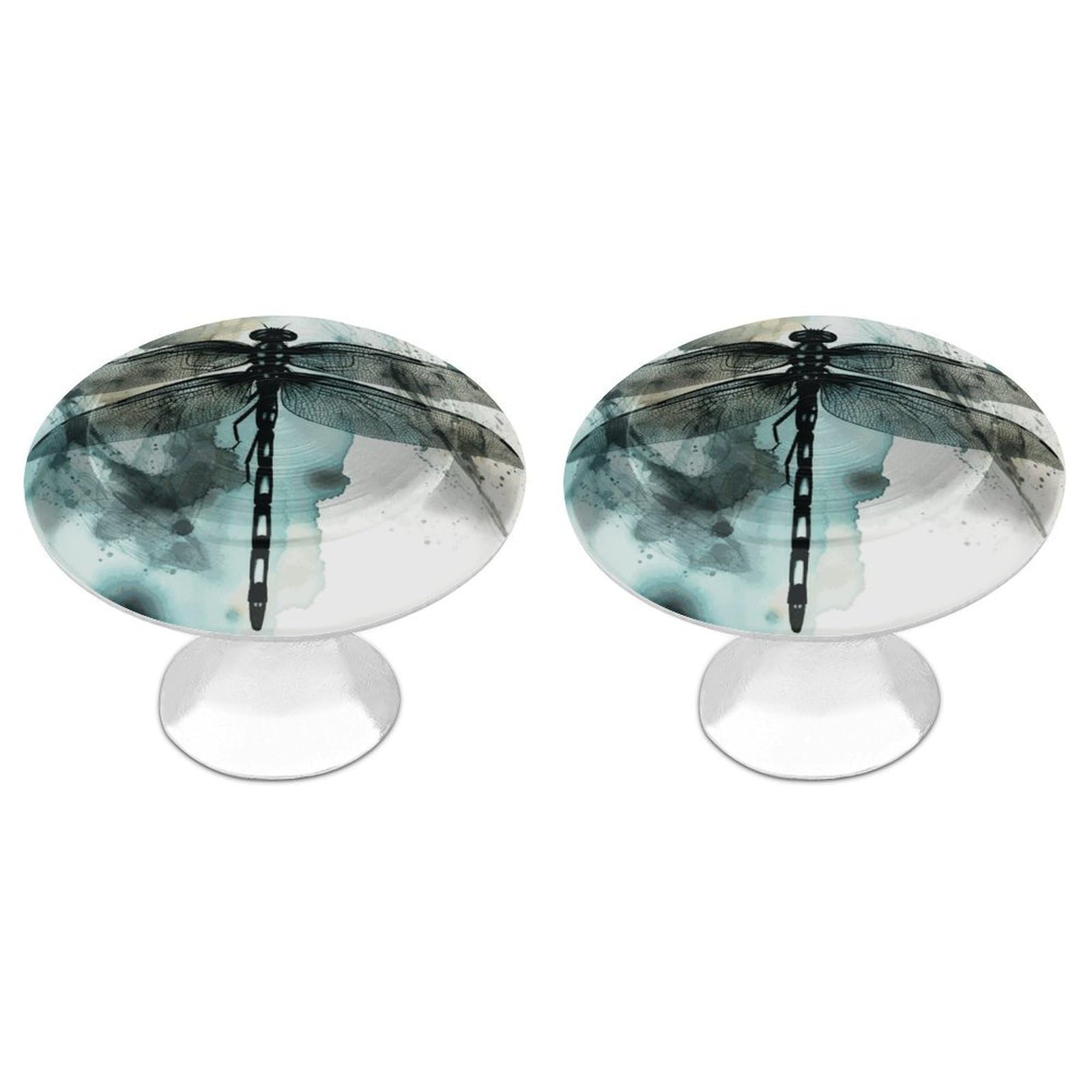 Btcowzrv Style Ink Dragonfly 2 Pack Cabinet Knobs Drawer Pulls