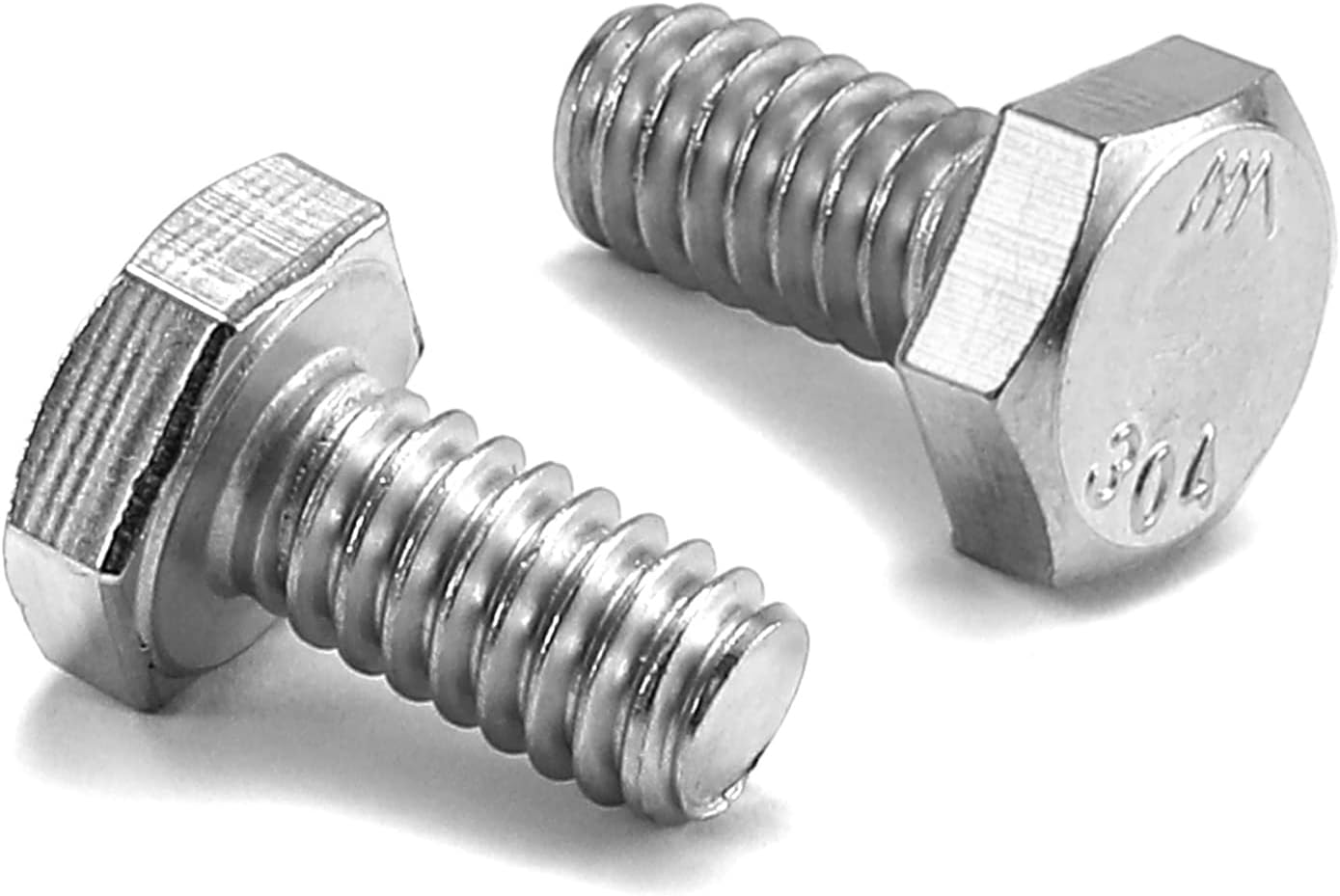 5/16-18 x 1/2" Hex Head Screw Bolt, 20Pcs 18-8 (304) Stainless Steel, Fully Threaded, Plain Finish, by SG TZH