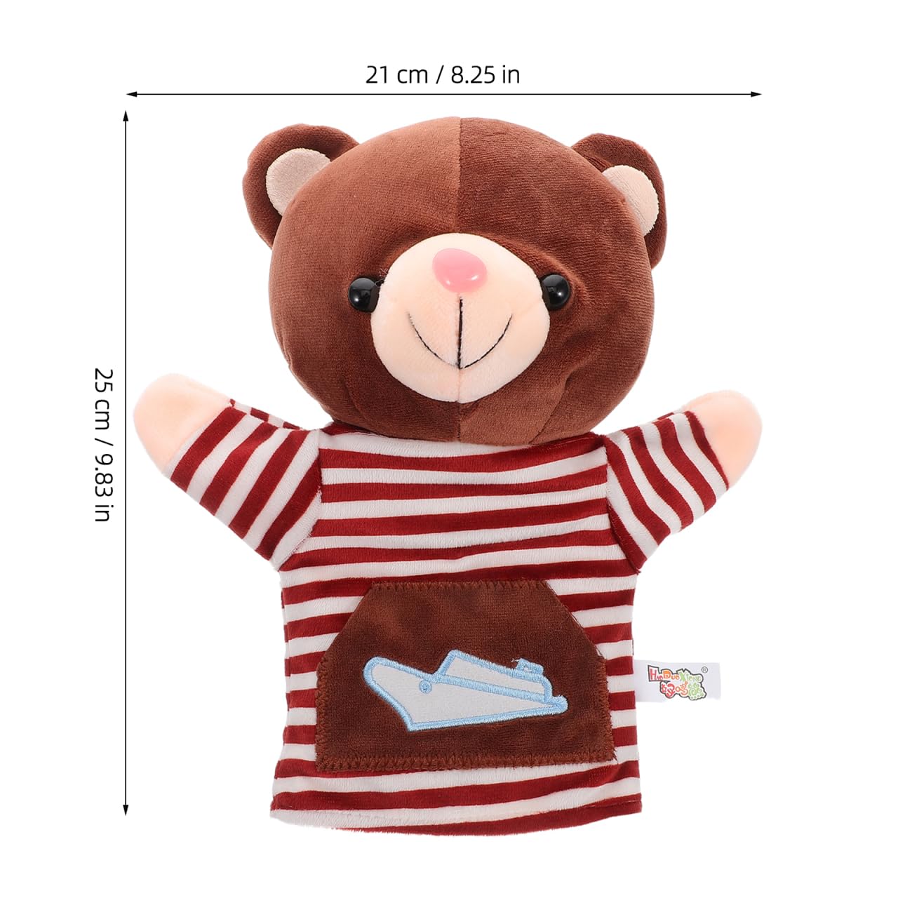FRCOLOR Stuffed Animal Hand Puppets Plush Toy Cute Cartoon Bear Puppet for Boys and Girls Parent Boy Girl Interaction Storytelling in Classroom - Image 4
