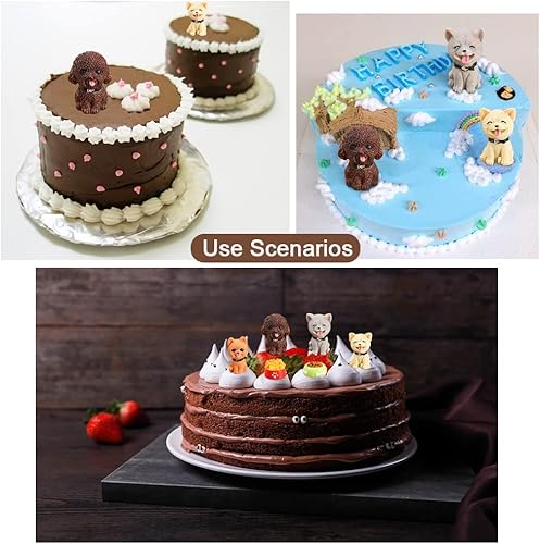 Miniatura 6 de Figuras de animales para mascotas, figuras de jardín de hadas en miniatura, juego de colección de conejos, decoración de pastel de cumpleaños