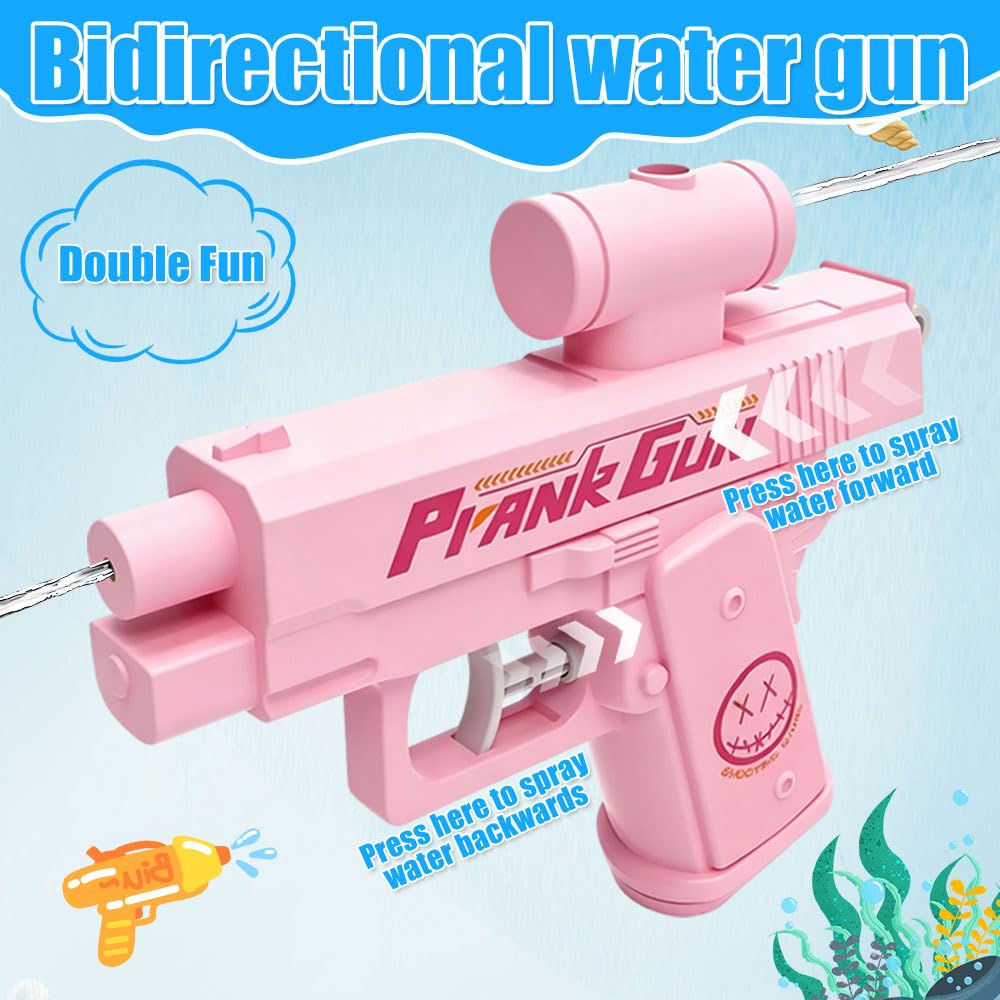 Pistolet na wodę Prank Gun, 2 sztuki pistoletów na wodę, mały pistolet natryskowy z przodu i z tyłu, pistolety wodne na letnią imprezę, plażę, basen, imprezę