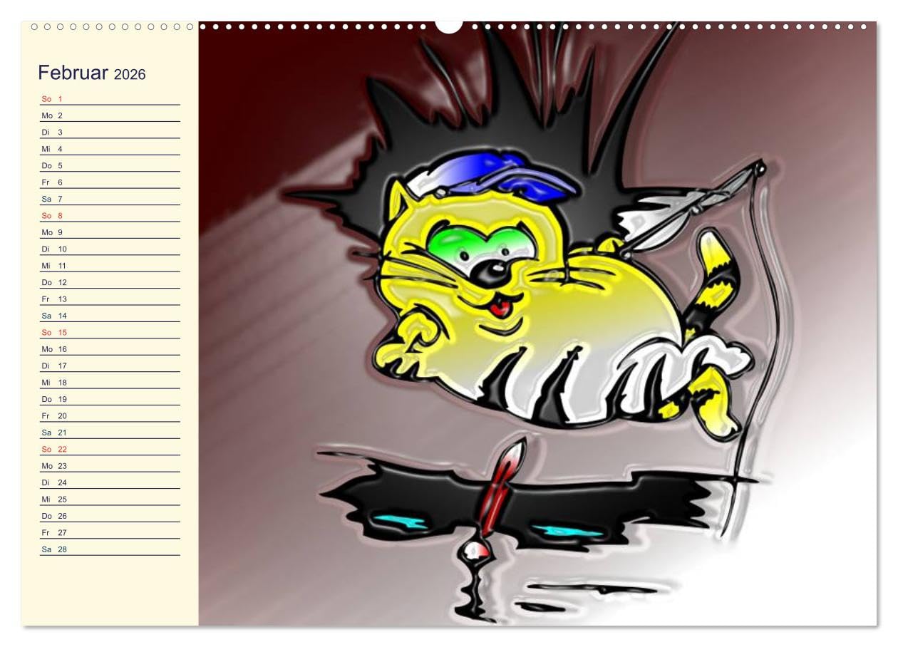 Alles für die Katz! Lustiger Katzen-Planer (hochwertiger Premium Wandkalender 2026 DIN A2 quer), Kunstdruck in Hochglanz: Witziger Comic-Planer für Katze und Mensch! (CALVENDO Spass)