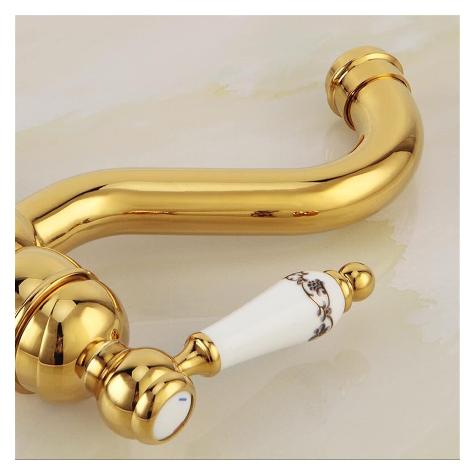 Grifos de cuenca Gold de láminas sólidas del fregadero de baño con cerámica de manguito de mango de un solo mango Mezclador de lavado de lavado con grifos WC (antigüedades cortos) LWX
