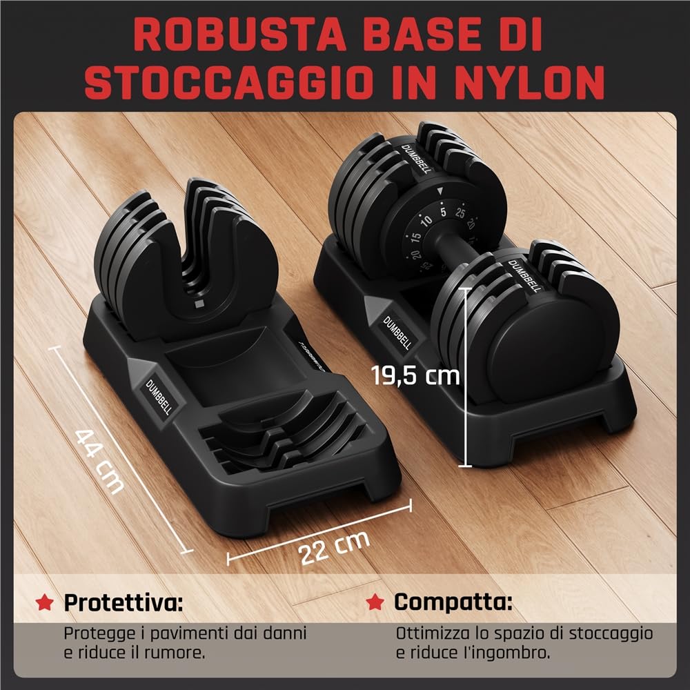 Yaheetech Manubri Regolabili 5 Pesi in 1 con Doppio Blocco di Sicurezza, Design Ergonomico e Salvaspazio, Ideali per Allenamento Casa Palestra e Fitness Nero