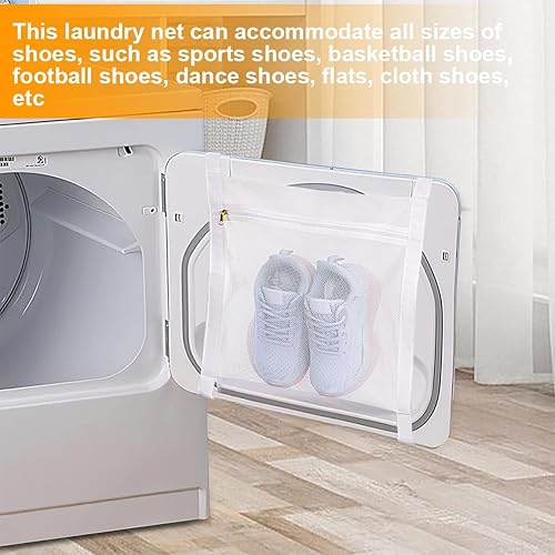Miniatura 6 de Bolsa de red de lavado y secado de zapatillas para secadora, bolsa de secadora antideslizante para zapatos, bolsas de malla reutilizables para