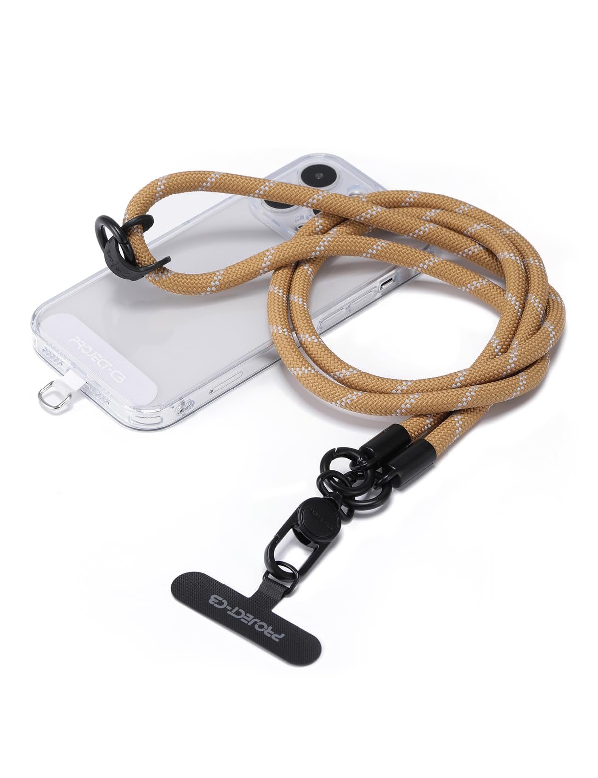 project-cb Phone Lanyard×1,Phone Tether Tab×2, Crossbody Cell Phone Lanyard,Rope Lanyard,Universal Adjustable Phone Strap(Khaki)