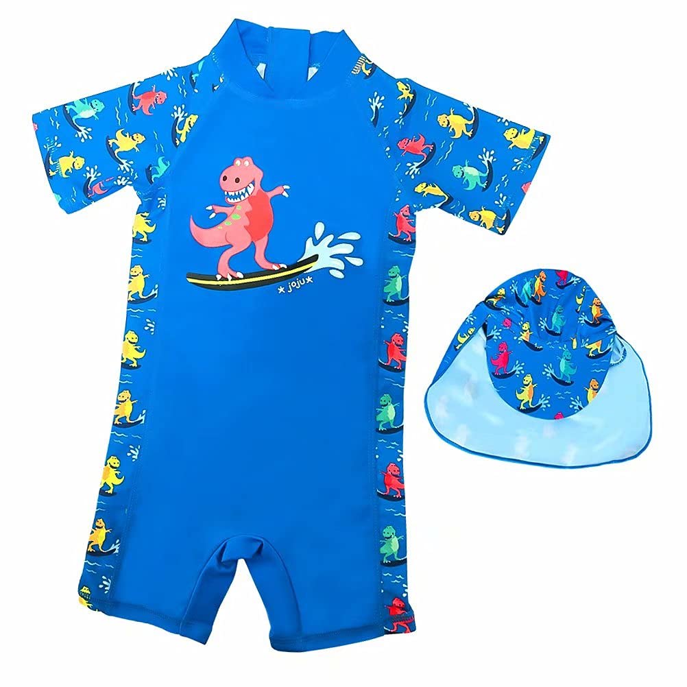 AIWUHE Baby Boys One Piece Blue Dinosaur Rash Guard Swimwear Sun Protection UPF50+ Beach Bathing Suits Quick Dry Swimsuits