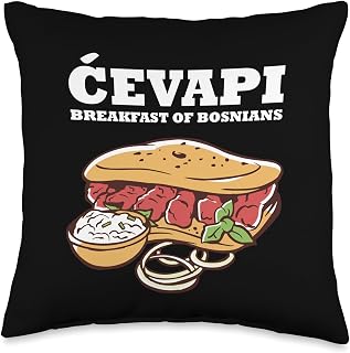 Cevapi Bosnian food Balkan Specialty Throw Pillow