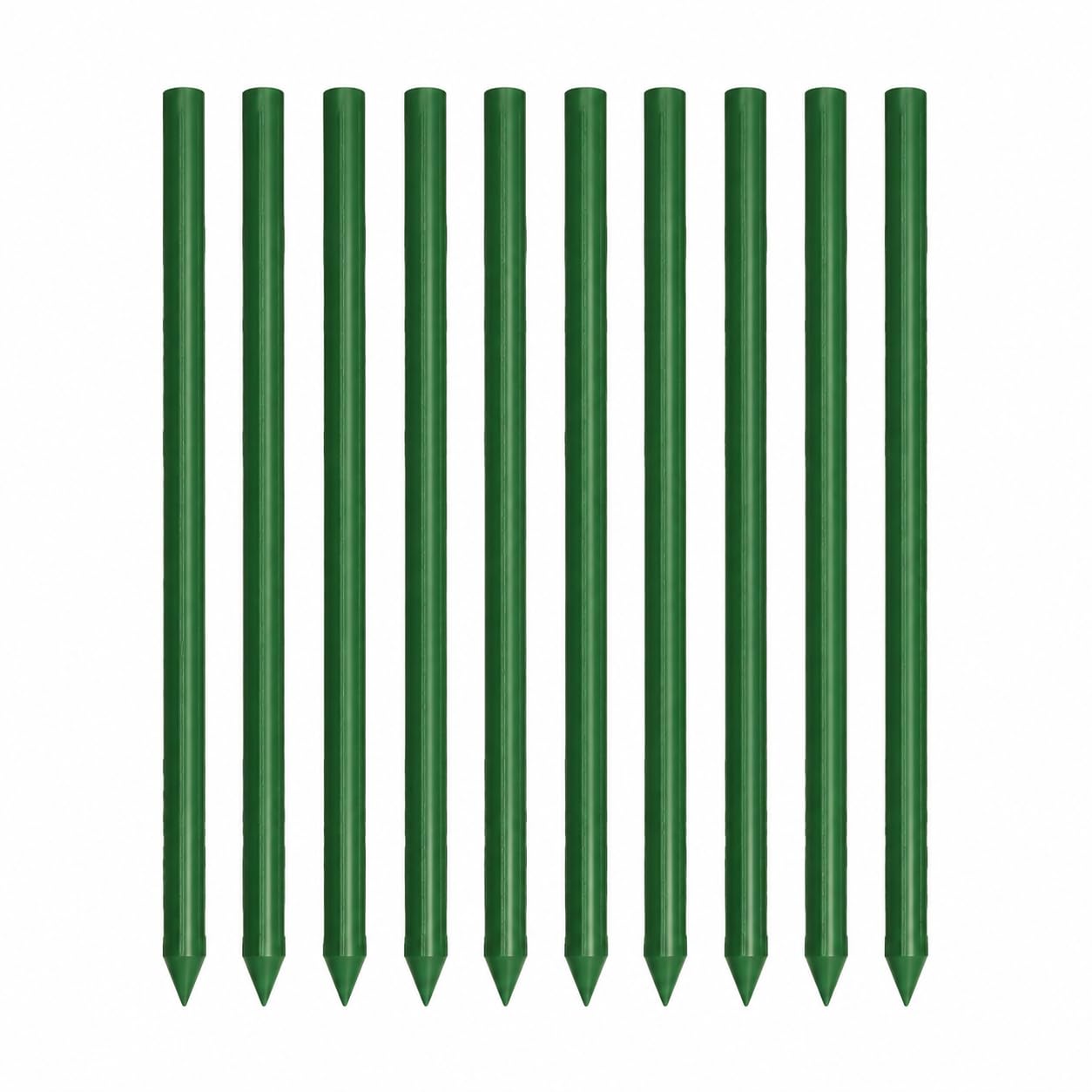 Lot de 10 Tuteurs Acier Plastifié, Tuteurs pour Plantes | Tuteurs Tomate avec Liens, Piquets de Jardin pour Plantes Grimpantes, Légumes et Fleurs, Diamètre 16mm, Longueur 120cm
